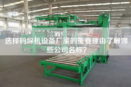 选择码垛机设备厂家的重要理由了解哪些公司名称？